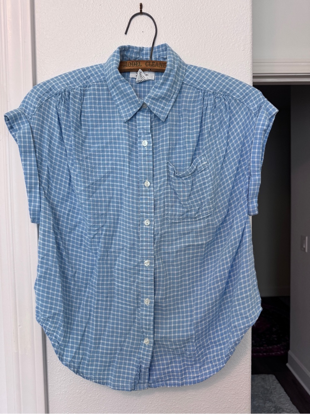 Japsa short sleeve button blouse Small